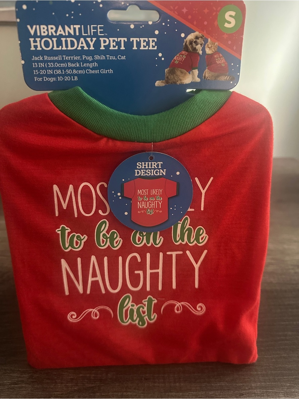 Vibrant Life Holiday Pet Tee in size small #holiday #pettee